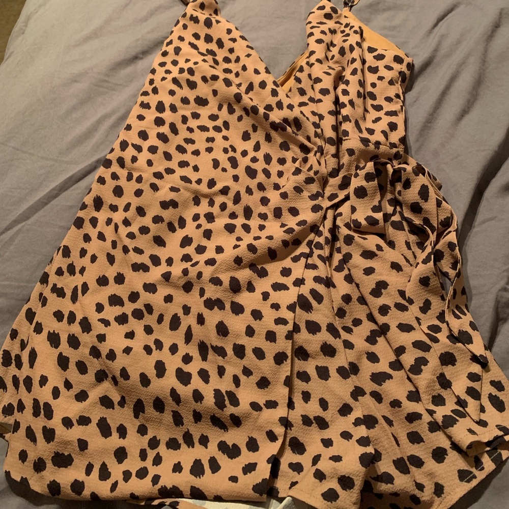 Cheetah print mini romper BNWT